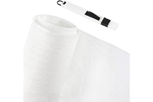 RIFRPHA "N/A" Rouleau Moustiquaire Fibre de Verre Porte Fenetre 1.2 * 2.5m Grillage pour Coupable Toile Blanc Maille d'Écran Fenêtre avec Brosse Nettoyage Terrasse Rete per White