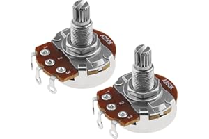 YINETTECH 2pcs Mini Potentiomètres à Arbre Fendu Métriques de 18mm Potentiomètres de Guitare A250K Pots Coniques Audio pour Guitare Électrique Contrôle des Basses Pièces de Volume de Tonalité