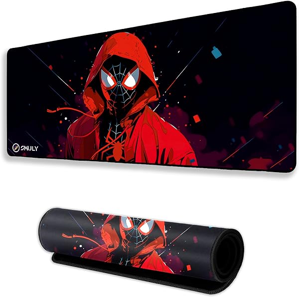 SMULY Gaming Mouse Pad, Large Desk Mat 58.5 x 28 cm, Extended Washable Mousepad, Desk Pad, 2mm Thick Non-Slip Rubber Base, Stitched Edges, Smooth Surface (Multi