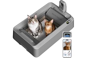 PETKIT PUROBOT Crystal Duo Arenero Gatos Autolimpiable, Cámara AI, Arenero Autolimpiable para Gatos, Limpieza Bidireccional, Bandeja Reemplazable, Seguimiento Sanitario, Eliminación de Olores, Gris