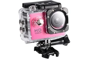 Bewinner 1080P 12MP Action Cam, 30M Fotocamera Subacquea Impermeabile, 90° Grandangolare, 2,0 '' Display, Mini DV Action Camera, 900mAh Batterie e Accessori