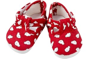 FRILLY LILY Red Dolls shoes with Little White Chicks large size 8.2x 4.2 cm TO FIT DOLLS SUCH AS 46 and 43 cm BABY ANNABELL