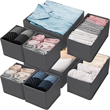 Wuciray 3 stuks kledingkast organizer Stapelbare opbergdoos kast