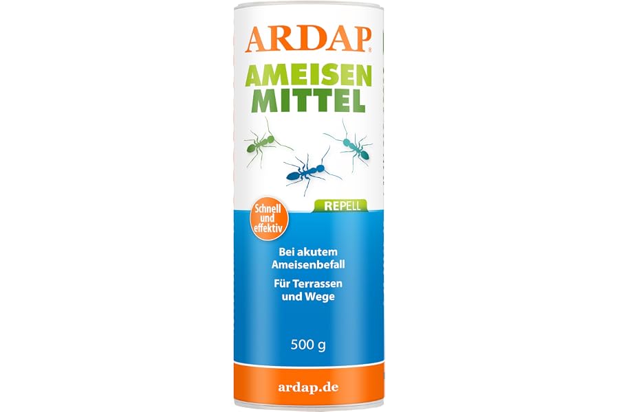 ARDAP Repell Ameisenmittel 500g - Ameisen Pulver mit effektiver Sofort- & Nestwirkung, Ameisenstreumittel, Mittel gegen Ameis