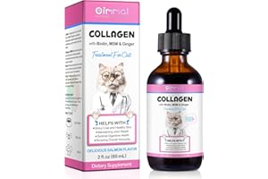 VALAVIE Collagen for Cats Cat Joint Supplements Liquid Collagen for Cats Helps Aid Hip & Joint Care for Cats - Improves Mobility Skin and Coat Health, Cat Digestive Aid Salmon Flavor 60ml