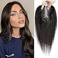 Hair Toppers for Women Real Human Hair Toppers for Women with Thinning Hair Remy Toppers Hair Pieces for Women Human Hair clip on 100% Human Hair Toppers Dark Brown (10inch, HL-2#)