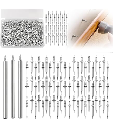 100 Stuks Naadloze Dubbele Kop Sokkeldraad Nagels - Slijtvaste Plintnagels Voor Huisonderhoud