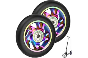 YEELIV Pair 110mm Scooter Wheels with ABEC 9 Bearings Fit for Razor/Apollo/Cox Swain Stunt Scooters, Alloy Series Pro Stunt Scooter Wheel,2pcs Replacement PVC Roller Wheels