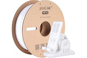 Filament PETG do drukarki 3D, JAMG HE 1,75 mm, 1 kg, precyzyjny +/- 0,02 mm, PETG do napełniania druku 3D (1 kg, biały)