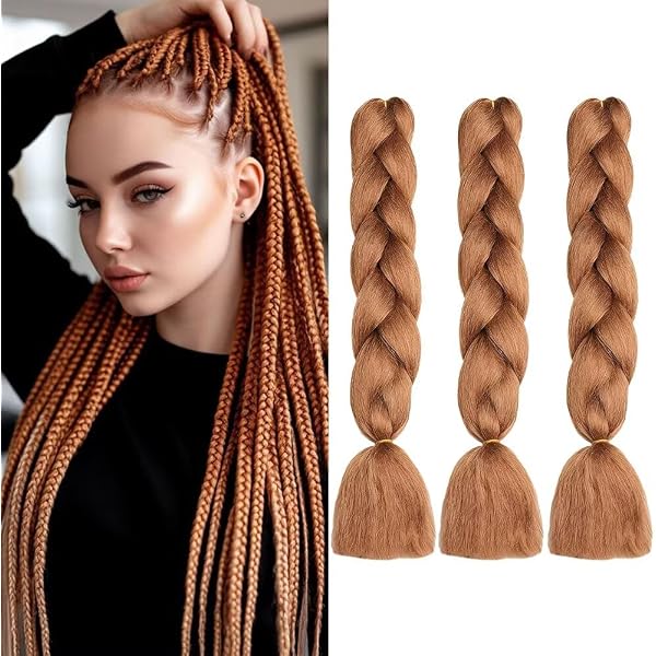 Wellmi Jumbo-Zöpfe Aus Kanekalon – 3 Stück à 100 G, 61 Cm Länge, Ombre-Farben (z.B. Schwarz-Silber) Für Box Braids & Dreadlocks