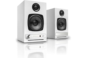 Audioengine HD3 60W Enceintes de Bureau alimentées sans Fil | DAC 24 Bits USB et amplificateur analogique intégrés | aptX HD Bluetooth, entrées USB, RCA et 3, 5 mm | Cbles Inclus
