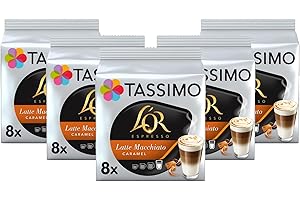 Tassimo L'OR Caramel Latte Macchiato Coffee Pods x8 (Pack of 5, Total 40 Drinks)