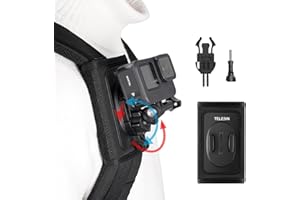 Soporte para Mochila de rotación de 360 Grados, Soporte para Correa de Hombro TELESIN con Almohadilla Ajustable Gancho en J Soporte para Bolsa para GoPro MAX Hero 11 10 9 8 7 6 5,Insta360 One X3/X2