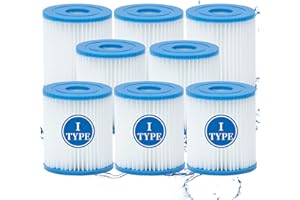 XVOYDT Pool Filter Cartridge for Bestway Type I, Size I Filter Cartridge for Bestway Pools 58381, for Bestway Swimming Pool Easy Set Filter Cartridge Replacement (8pcs)