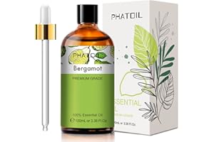 PHATOIL Aceites Esenciale de Bergamota 100 ml, Aceite Esencial de Aromaterapia, Aceite Esenciales para Humidificador, Difusor
