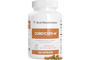Real Mushrooms Cordyceps Capsules - Performance Supplement with Cordyceps Mushroom Extract for Energy & Immune Support Vegan Supplement, Non-GMO, 120 Caps