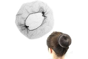 QEEQPF 25 reti per capelli nere, invisibili, retina per capelli elasticizzata, 50 cm