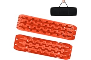 ‎YRHOME YRHome 2 Stück Sandbleche Anfahrhilfe Wohnmobil Recovery Board Offroad Traktionshilfe Traktionsmatte Traktionsband Schwarz Schlamm Sand Schnee Reifenleiter für Geländewagen LKW PKW 10T Orange