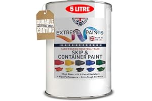 TRADE SUPPLIES UK - Extreme Skip & Container Industrial Paint – High Durability, Gloss Finish, Rust Inhibiting, Heavy-Duty Enamel Paint for Wood, Concrete & Metal - Black, 5L