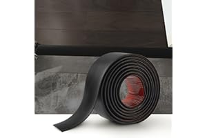 ZAYEJOD 2M Striscia di Transizione per Pavimenti in Laminato Striscia di Soglia Profilo di Transizione Autoadesivo PVC e Vinile, Striscia di Giunzione per Pavimenti, 5cm Nero