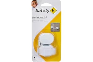 Safety 1st Allzweck Kindersicherung, verstellbares Klebeschloss für Schränke und Schubladen, Universalsicherung für Baby und Kinder, Kein Bohren, weiß
