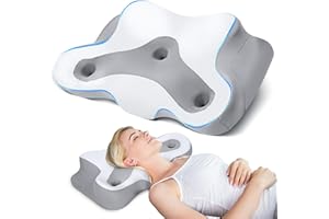 SAHEYER Poduszka pod kark, poduszka podpierająca kark, odciążająca ramiona i kark, poduszka ortopedyczna dla osób śpiących na boku i na plecach, z poszewką na poduszkę