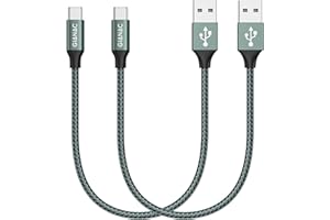 GIANAC Cable USB Tipo C, [2Pack 0.5M] 3.1A Cargador Tipo C Nylon Trenzado Carga Rápida y Sincronización Cable USB C para Samsung S10/S9/S8/Note 10/Note 9, Huawei P30/P20/Mate 20,Xperia XZ