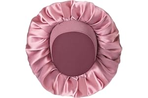 Desmend cuffia seta capelli notte dormire proteggere i capelli adatta per capelli corti e ricci 32×25cm(1 pezzo pasta di fagioli)