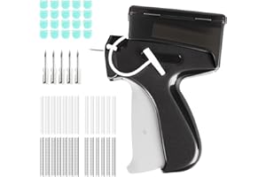 1PLUSSELECT Micro Stitch Gun for Clothes, Retail Tagging Gun for Clothing, Stitchy Quick Clothing Fixer, Heavy Duty Stitch Gun with 5 Needles,1000 Black and 2000 White 5 & 8mm Micro Fasteners(Black)