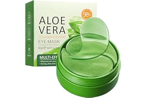 XIAOJING0 30 Paires Aloe Vera Masque Yeux Collagène,Eye Mask Patch Yeux Anti Cernes en Gel à Effet Hydratant et Anti-âge Des Soulager la Fatigue Réduit Yeux Poches Éclaircir la Couleur de la Peau