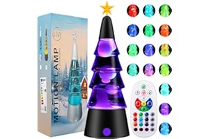 LampGreen Lampe à Mouvement Liquide 30cm En forme de Sapin de Noël avec Télécommande, Lampe Ambiance LED pour Décoration de la Chambre à Coucher et les Décorations de Noël-Base Noir