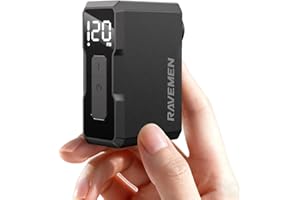 RAVEMEN EP01 Mini Pompe à Vélo électrique, Pression Max 120 PSI Pompe à Pneus de Vélo électrique Portable, avec indicateur de Pression et arrêt Automatique Compatible avec Presta & Schrader valves