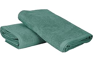 Ruggeri - Set 2 Teli Doccia e Bagno 70x140 cm - 100% Puro Cotone Extra Morbido - Collezione Asciugamani - Let's Color! (Verde)