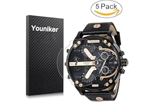 Youniker Lot de 5 films de protection d'écran Diesel pour montre Diesel DZ7350 Mr Daddy - Transparents - Anti-rayures, anti-traces de doigts, sans bulles