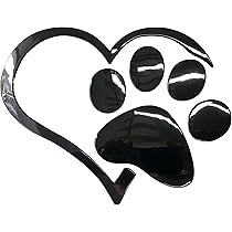 Adesivo Auto A Forma Di Zampa Con Cuore - Nero Riflettente, 11x10cm, Resistente All'Autolavaggio - Foto 7