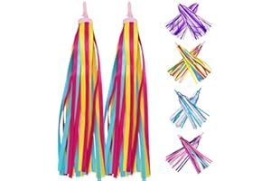 PLATT Enfant Vélo Rubans Multicolores Tassel Accessoires de Décoration Colorés pour des Trotinettes et Vélo Garçons Filles (1paire)