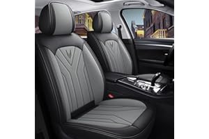 IBCEL Luxury Car Seat Covers Full Set 5 Seats for Audi A1 Black Grey Leather Car Seat Cover Front and Rear Seat Protectors