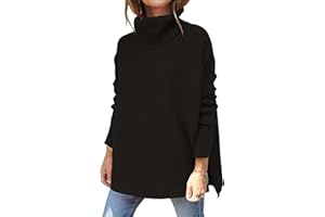 Hormtaer Pullover Damen Winter Rollkragenpullover Warm Oversized Strickpullover Rollkragen Stricken Pulli Grobstrickpullover Sport Sweatshirt Casual Lose Langarm Oberteile