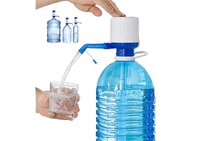 InnovaGoods Dispensador de Agua Universal, Dosificador Manual para Garrafas, Botellones, Barriles, Compatible para Botellas de 1,5/2/5/6/8/10 y 12L, con Adaptador de 38 y 48mm antigoteo. Blanco-Azul