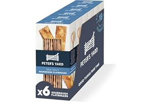 Peter's Yard Sea Salt Sourdough Flatbreads, Vegan Snack, High Fibre, Under 40 Calories, Pack of 6 x 115 g