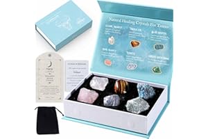 Faivykyd Taurus Birthday Crystals Gift, Natural Spiritual Crystals with Horoscope Box, Zodiac Birthstone Crystal Set, Birthday Gifts for Women Men Friends, Healing Crystal for Beginners
