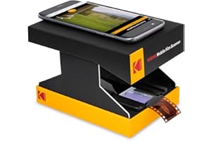 KODAK Mobile Film Scanner - Scan & Save Old 35mm Films & Slides w/Your Smartphone Camera - Portable, Collapsible Scanner w/Built-in LED Light & Free Mobile App for Scanning, Editing & Sharing Photos