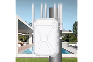 ‎CINAMON AX1800 Outdoor WLAN Repeater WiFi 6, Gigabit Dual Band 2.4GHz & 5GHz WLAN Access Point, PoE/DC Powered, AP/Router/Repeater Mode, IP65 Waterproof WiFi Amplifier for Garden, Garage, Yard, Patio