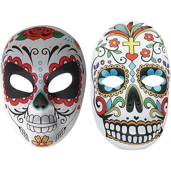 Wit Dia de los Muertos masker voor vrouwen: Maskers,en goedkope