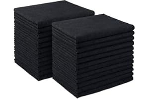 AIDEA Mirofibre Lot de 24 Chiffons de Nettoyage en Microfibre Ultra absorbants de qualité supérieure pour Maison, Cuisine, Voiture - 30 x 40 cm - Noir