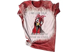 FUNALOE Women's Tie Dye Printed Thanksgiving T-Shirt T Shirts for Women UK Funny Fashion Casual Day Chick Crewneck Loose Short Sleeve Tops May Look Calm But in My Head I UK Size Special Occasion W7283