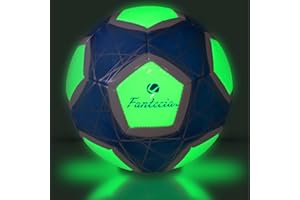 Fantecia Size 5 Football Glow in The Dark, Fluorescence Football for Training and Games, Light Up Football for Youth and Kids.
