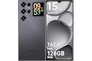 OUKITEL C62 Mobile Phones 2025 - Android 15, 6.88" Smart phone, 16GB+128GB/1TB, 5150mAh Battery Phone, 13MP Camera, 4G Dual SIM-Free & Unlocked Mobile Phones, Fingerprint/Face Unlock/GPS/BT5.0, Black