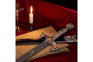 ‎57 SPECIAL REPLICAS Real Metal Templar Sword 100% Handmade Decorative Not Sharp for Medieval Reconstruction or as a Gift