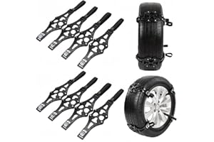 FS-PINGXIANG 8Pcs Car Snow Chain Anti-Slip Snow Chains Adjustable Emergency Traction Aid for Vehicle Car Vans SUV Universal Anti-Skid Tire Chain for Tire Width Vary form 165mm-275mm/6.5-10.8''